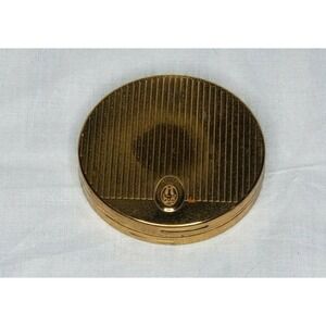 Vintage 1950s 1960s Coty NY Loose Powder Compact Gold Tone Light Pink